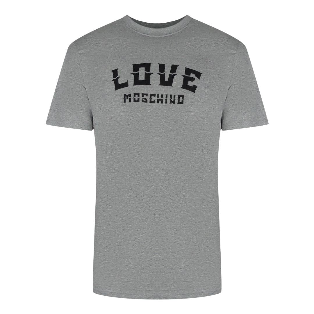 Grey - Front - Love Moschino Mens Bold Logo T-Shirt
