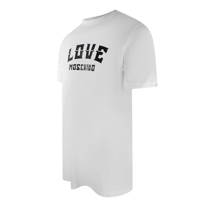 White - Side - Love Moschino Mens Bold Logo T-Shirt