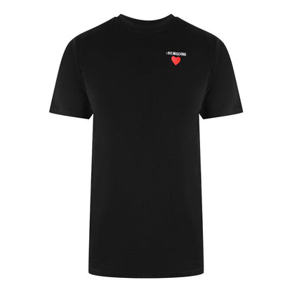 Black - Front - Love Moschino Mens Heart Logo T-Shirt
