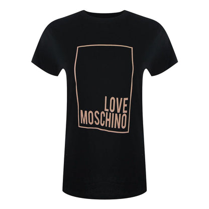 Black - Front - Love Moschino Womens-Ladies Box Logo T-Shirt