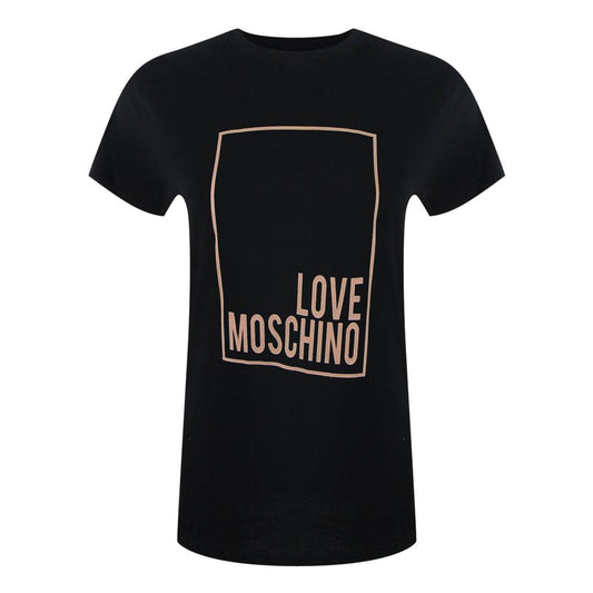 Black - Front - Love Moschino Womens-Ladies Box Logo T-Shirt