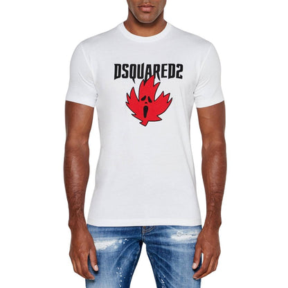 White - Back - DSquared2 Mens Ghost Maple Leaf Cool Fit T-Shirt