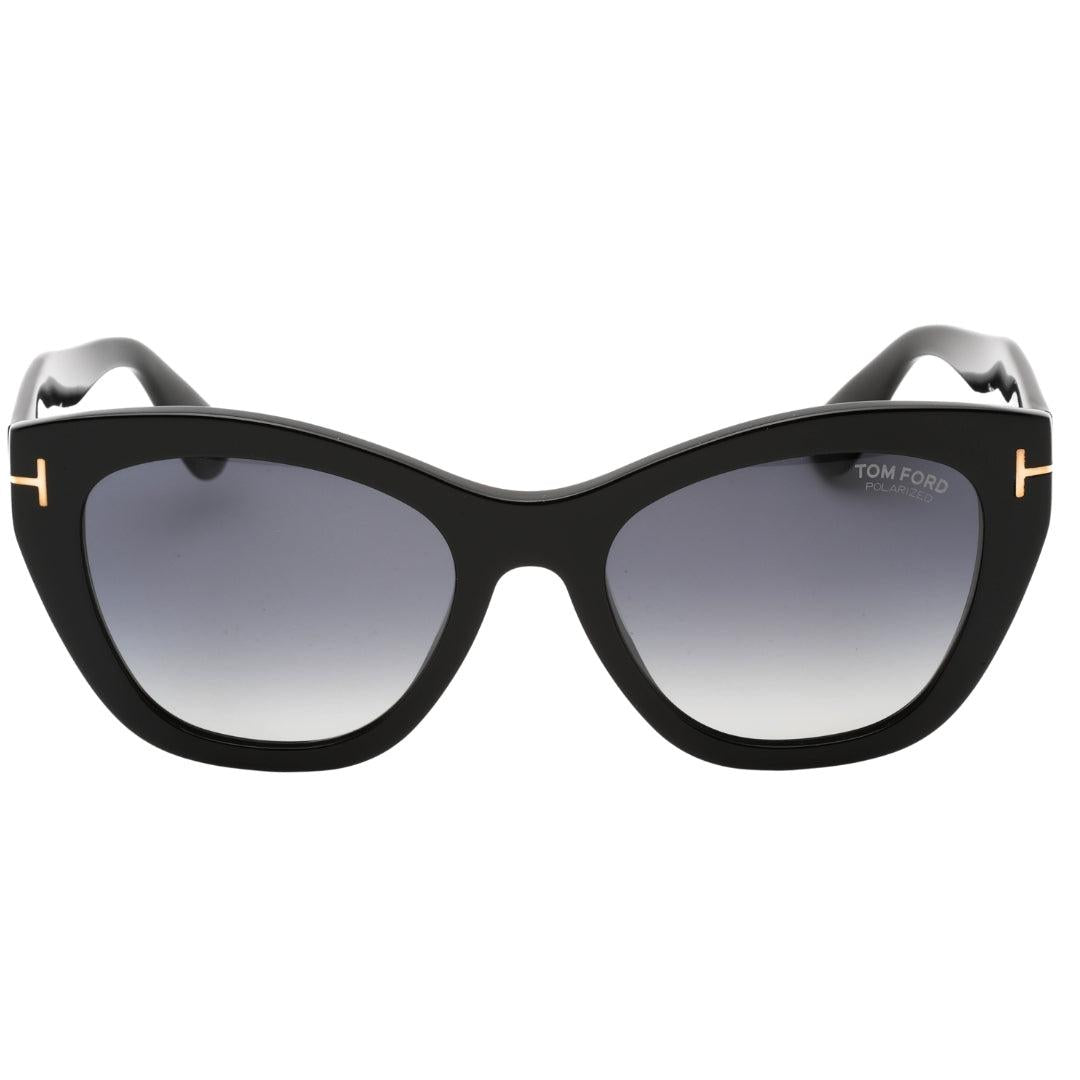 Shiny Black - Front - Tom Ford Womens-Ladies Cara Smoke Polarised Sunglasses