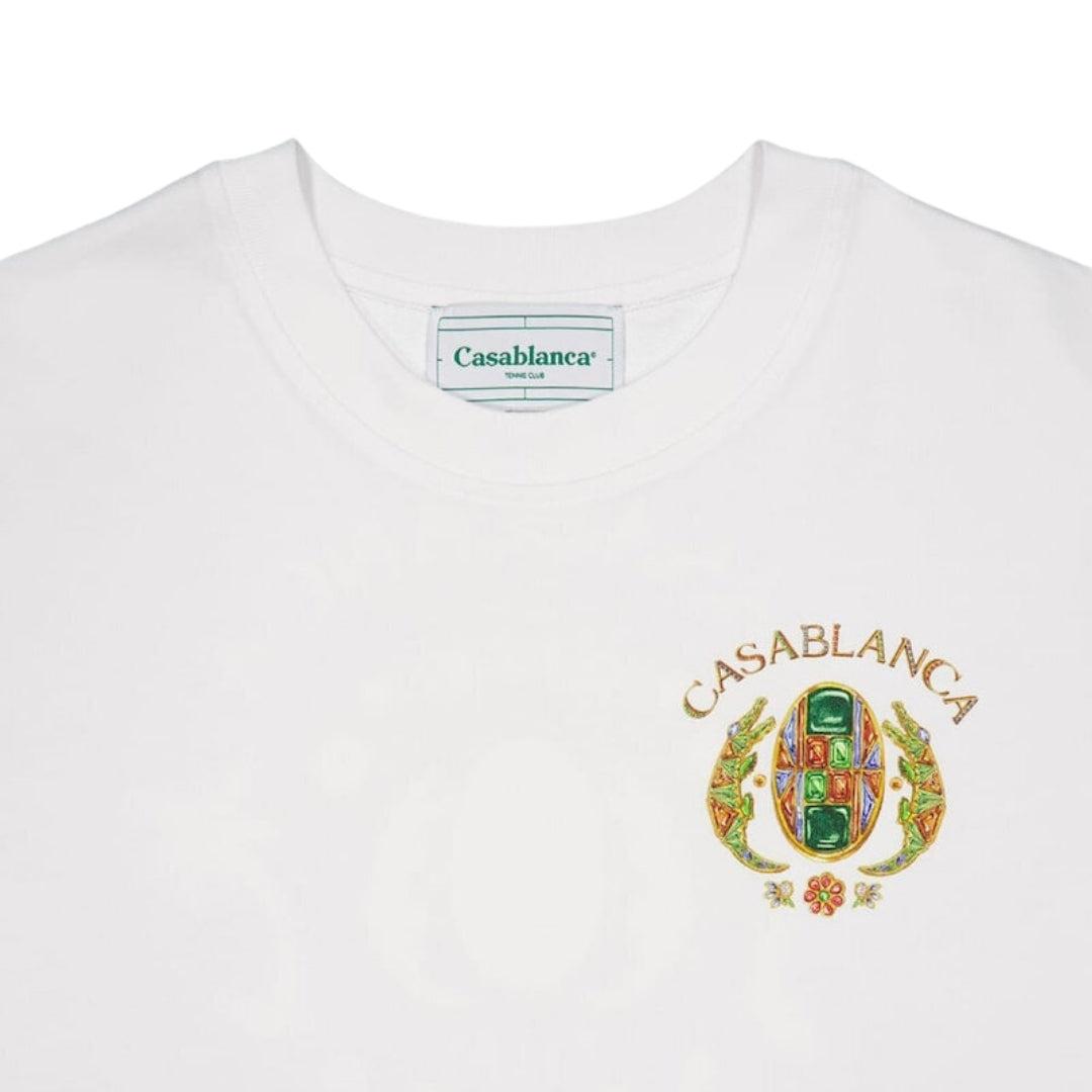 White - Side - Casablanca Mens Joyaux D´Afrique Tennis Club T-Shirt