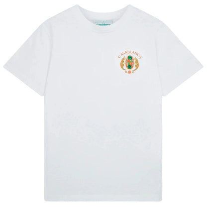 White - Front - Casablanca Mens Joyaux D´Afrique Tennis Club T-Shirt
