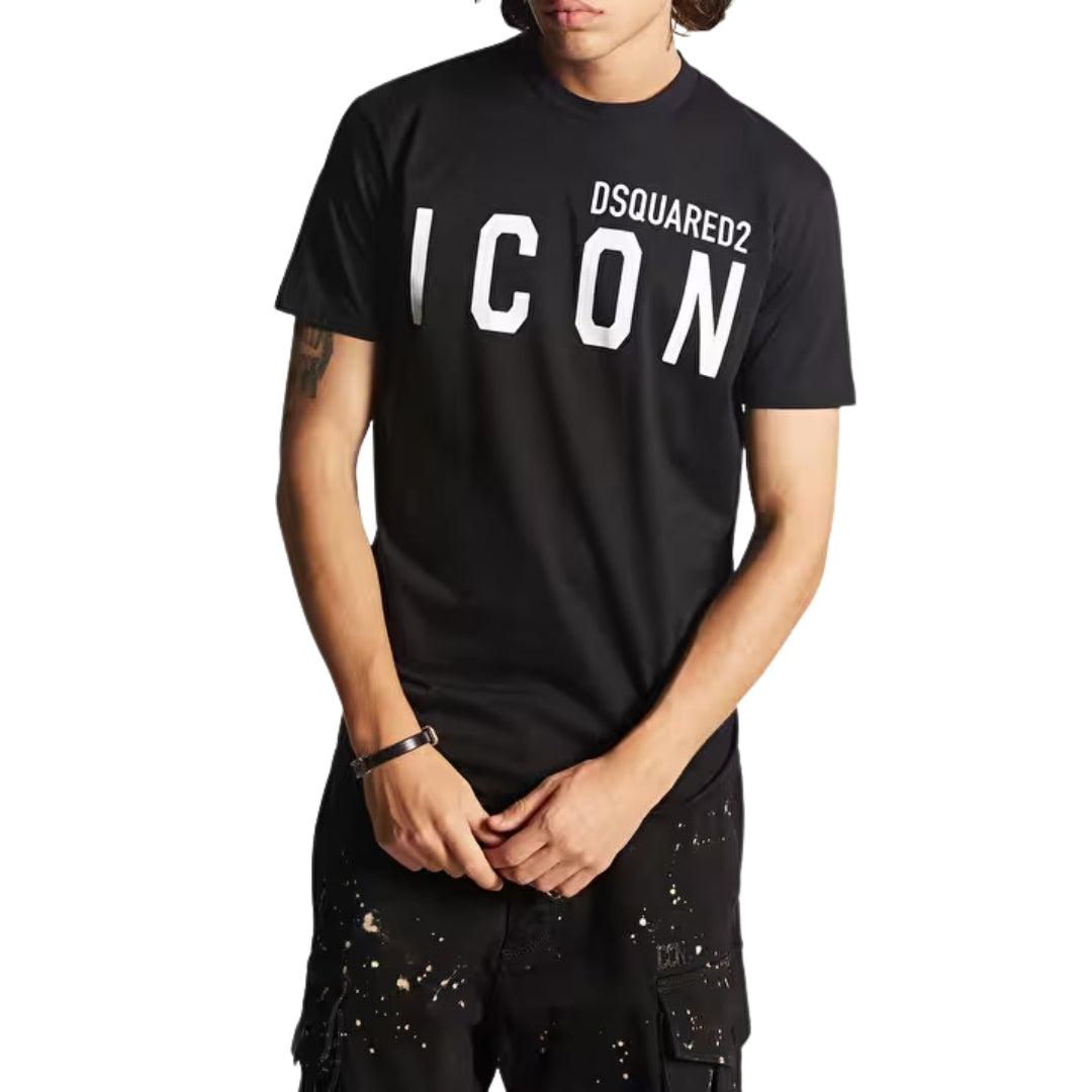 Black-White - Lifestyle - DSquared2 Unisex Adult Cool Large Icon Logo T-Shirt