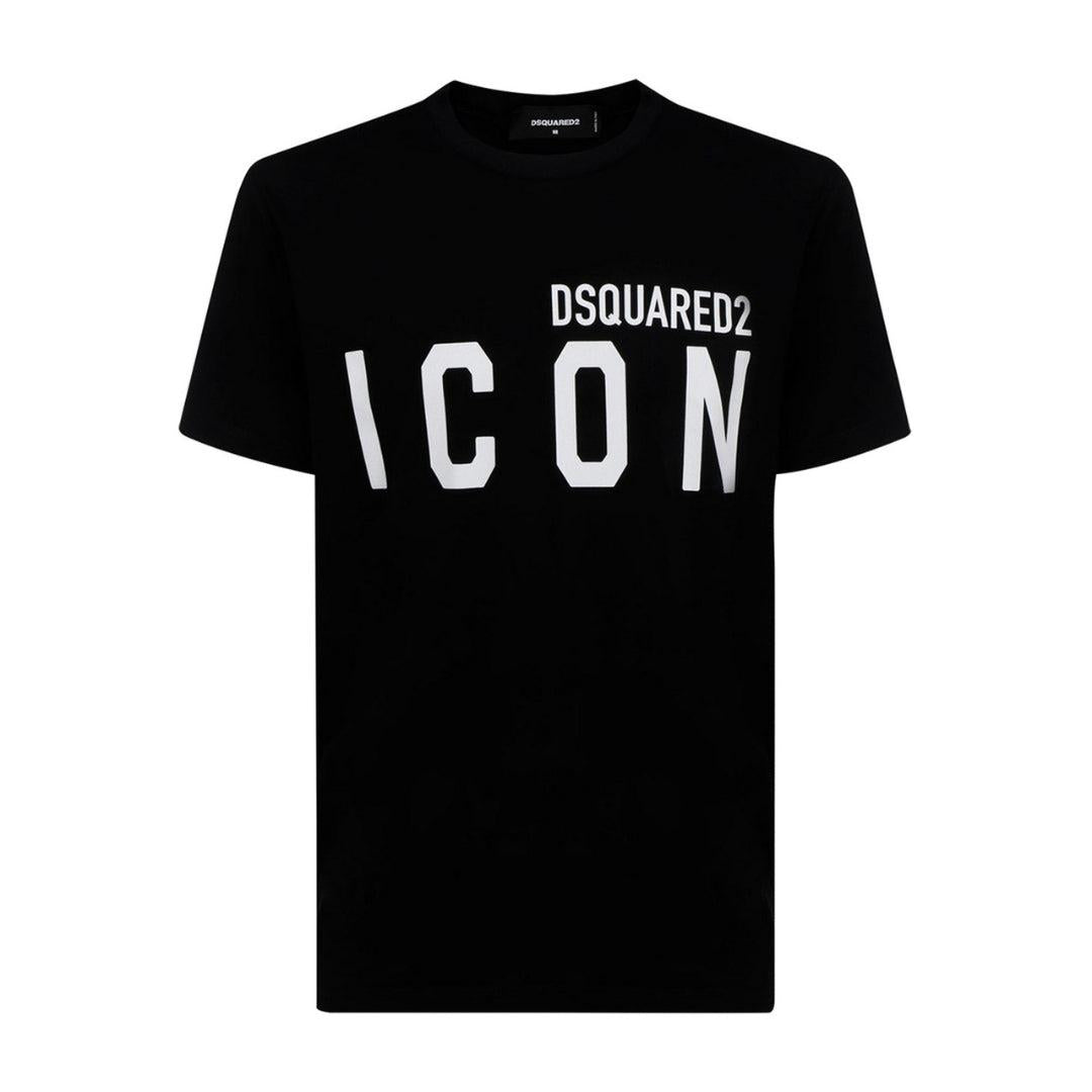 Black-White - Front - DSquared2 Unisex Adult Cool Large Icon Logo T-Shirt