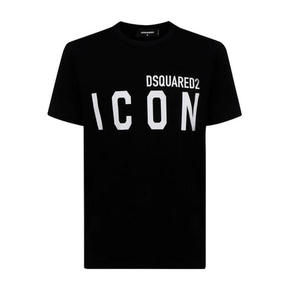 Black-White - Front - DSquared2 Unisex Adult Cool Large Icon Logo T-Shirt