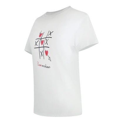 White - Back - Love Moschino Unisex Adult Tic-Tac-Toe T-Shirt