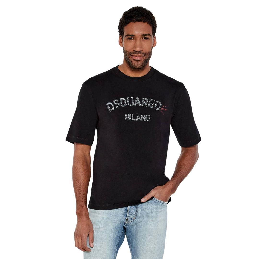 Black - Lifestyle - DSquared2 Mens Milano Logo T-Shirt