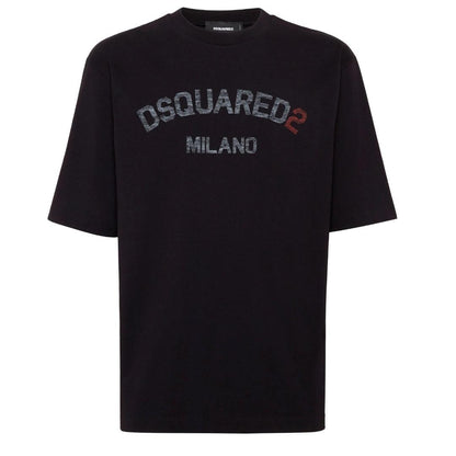 Black - Front - DSquared2 Mens Milano Logo T-Shirt