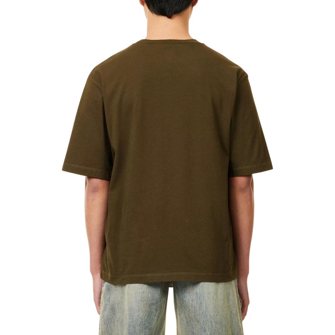 Military Green - Lifestyle - DSquared2 Mens Milano Logo Relaxed Fit Short-Sleeved T-Shirt