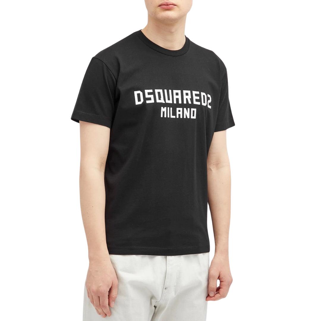 Black - Pack Shot - DSquared2 Mens Milano Cotton T-Shirt