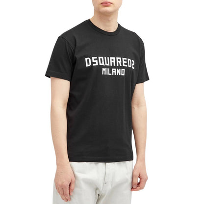 Black - Pack Shot - DSquared2 Mens Milano Cotton T-Shirt