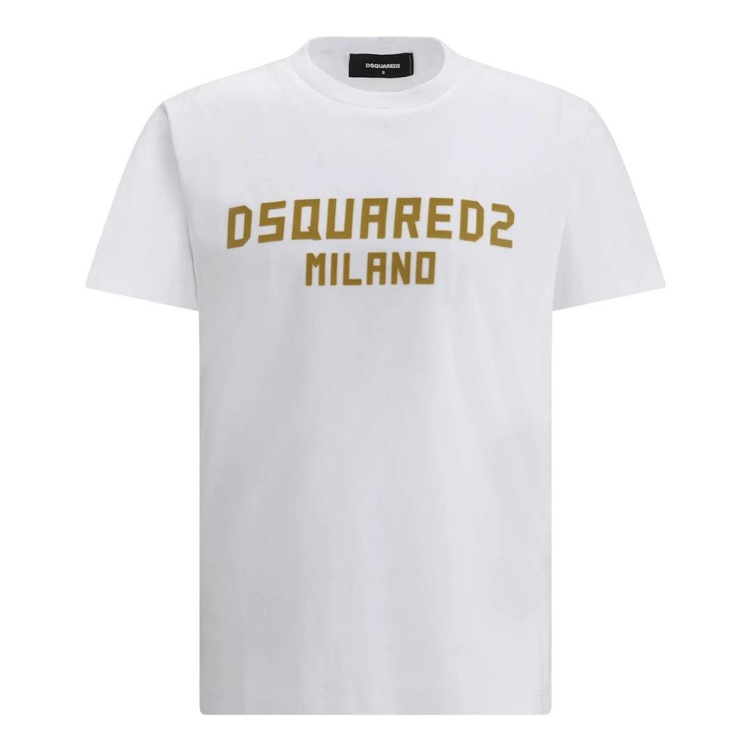 White - Front - DSquared2 Mens Milano Cotton T-Shirt
