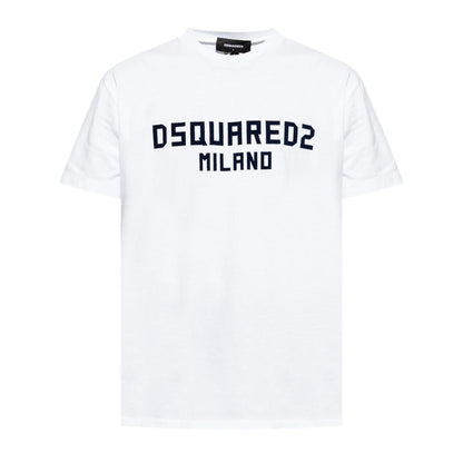 White-Black - Front - DSquared2 Mens Milano Cotton T-Shirt