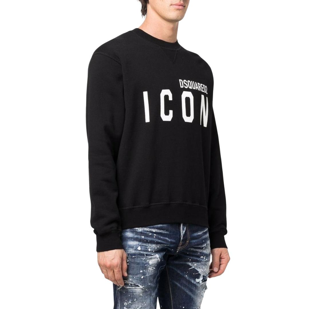 Black - Side - DSquared2 Unisex Adult Cool Icon Logo Sweatshirt