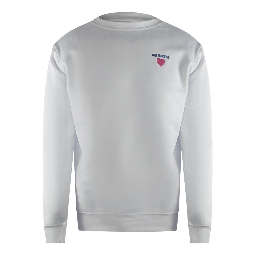 White - Front - Love Moschino Mens Heart Logo Sweatshirt