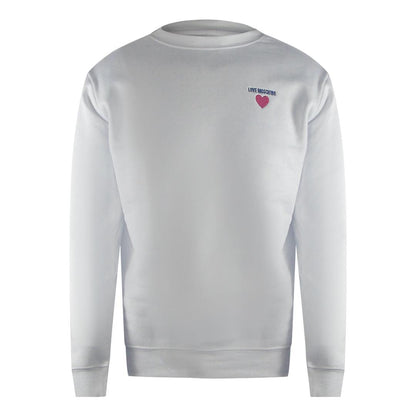 White - Front - Love Moschino Mens Heart Logo Sweatshirt