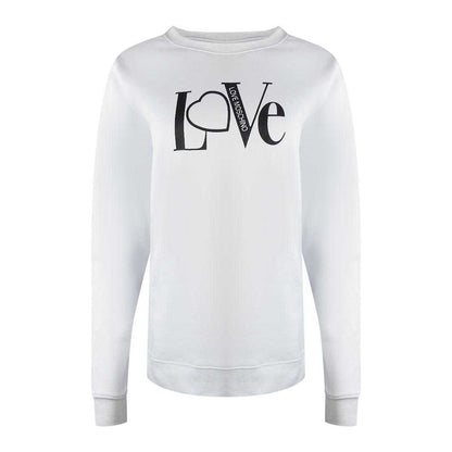 White - Front - Love Moschino Womens-Ladies Love Logo Long-Sleeved Sweatshirt