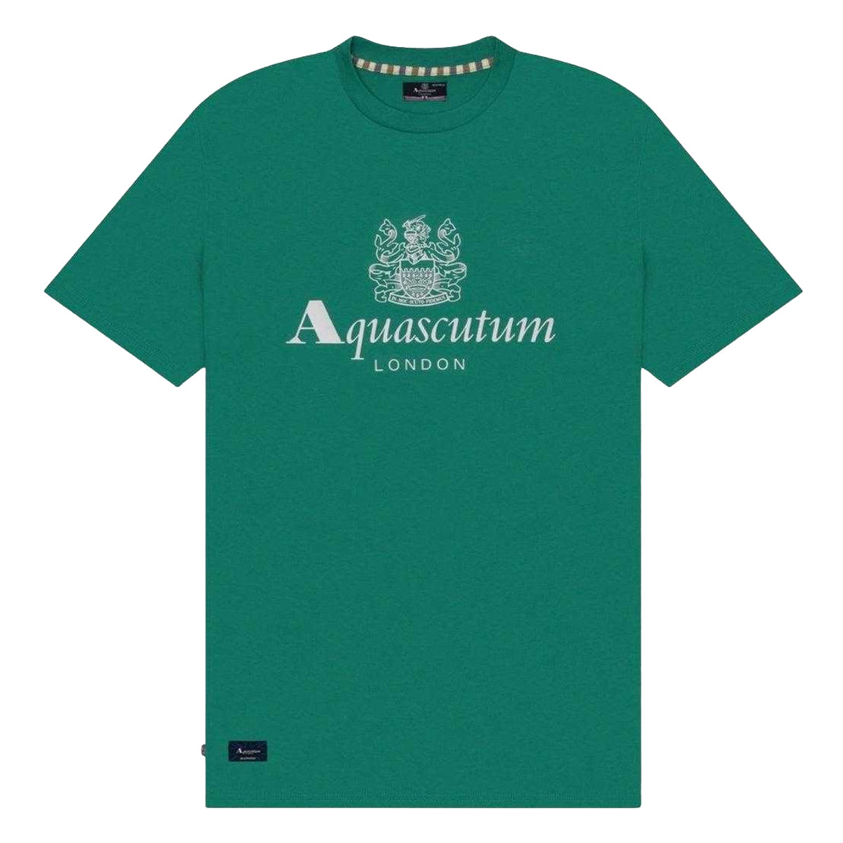 Vibrant Green - Front - Aquascutum Mens Bordeaux Big Logo T-Shirt