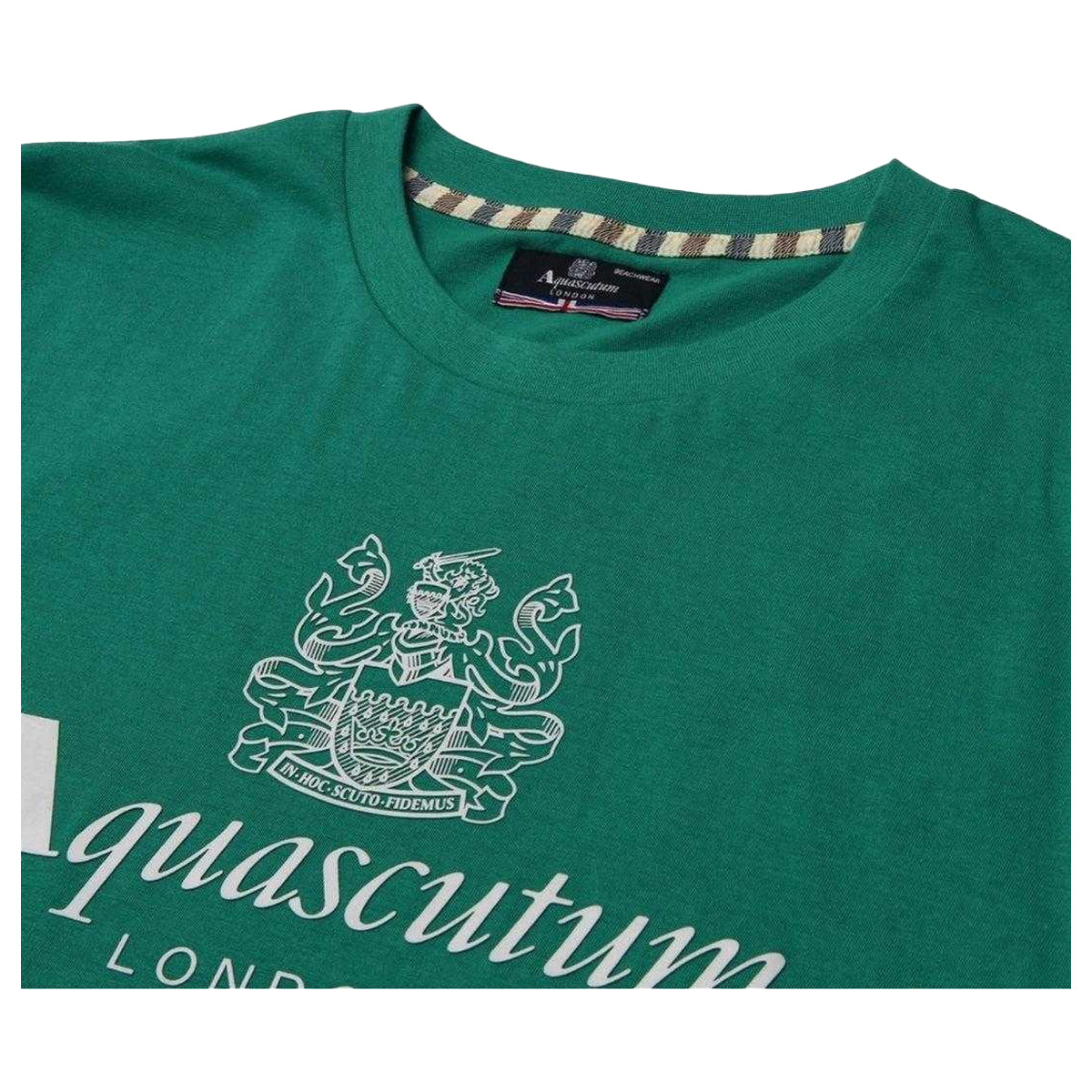 Vibrant Green - Side - Aquascutum Mens Bordeaux Big Logo T-Shirt