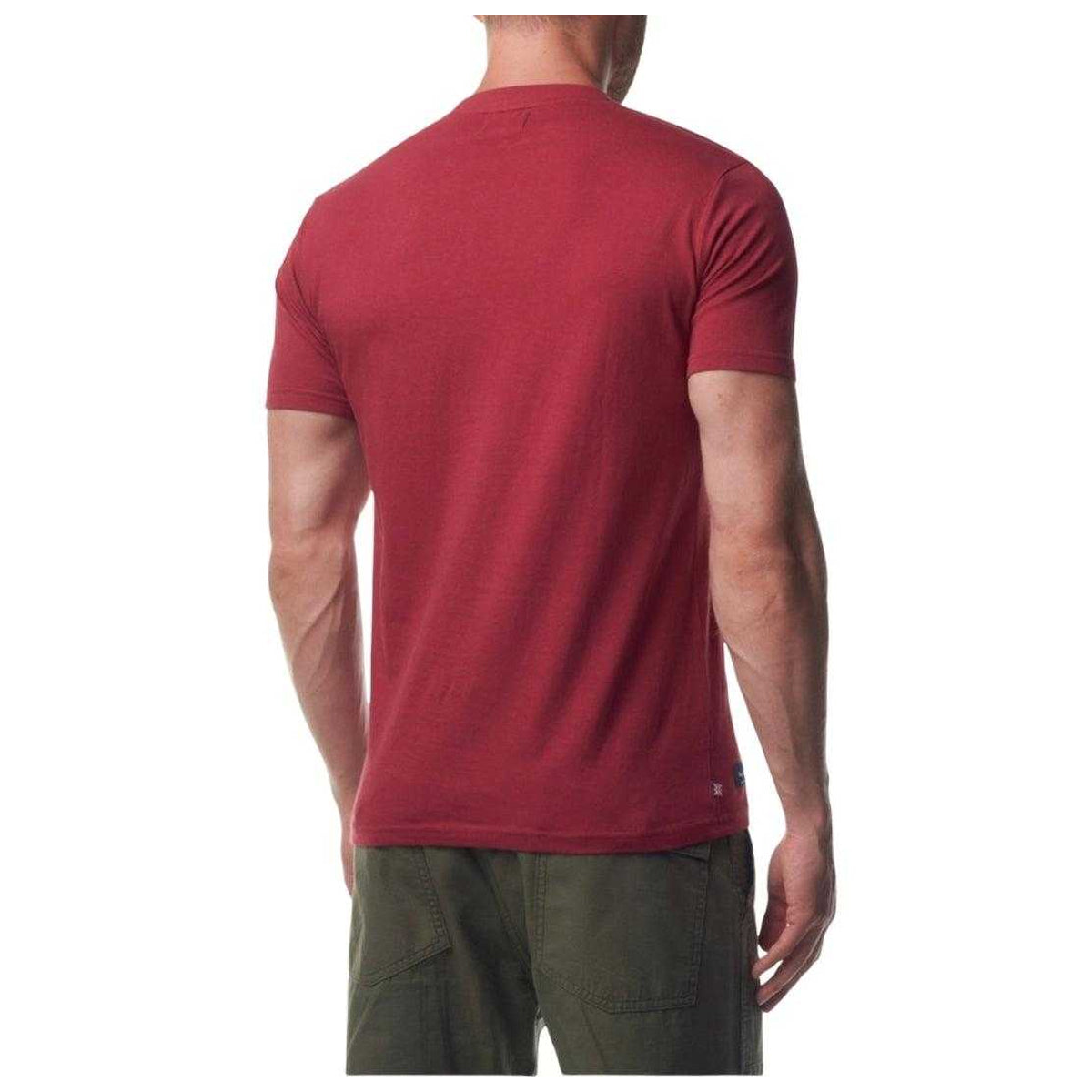 Bordeaux-Burgundy - Pack Shot - Aquascutum Mens Bordeaux Big Logo T-Shirt