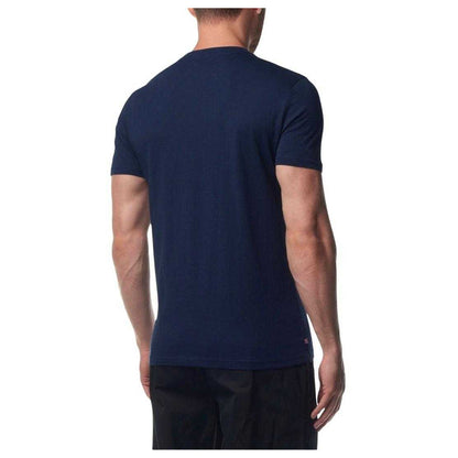 Navy Blue - Pack Shot - Aquascutum Mens Bordeaux Big Logo T-Shirt