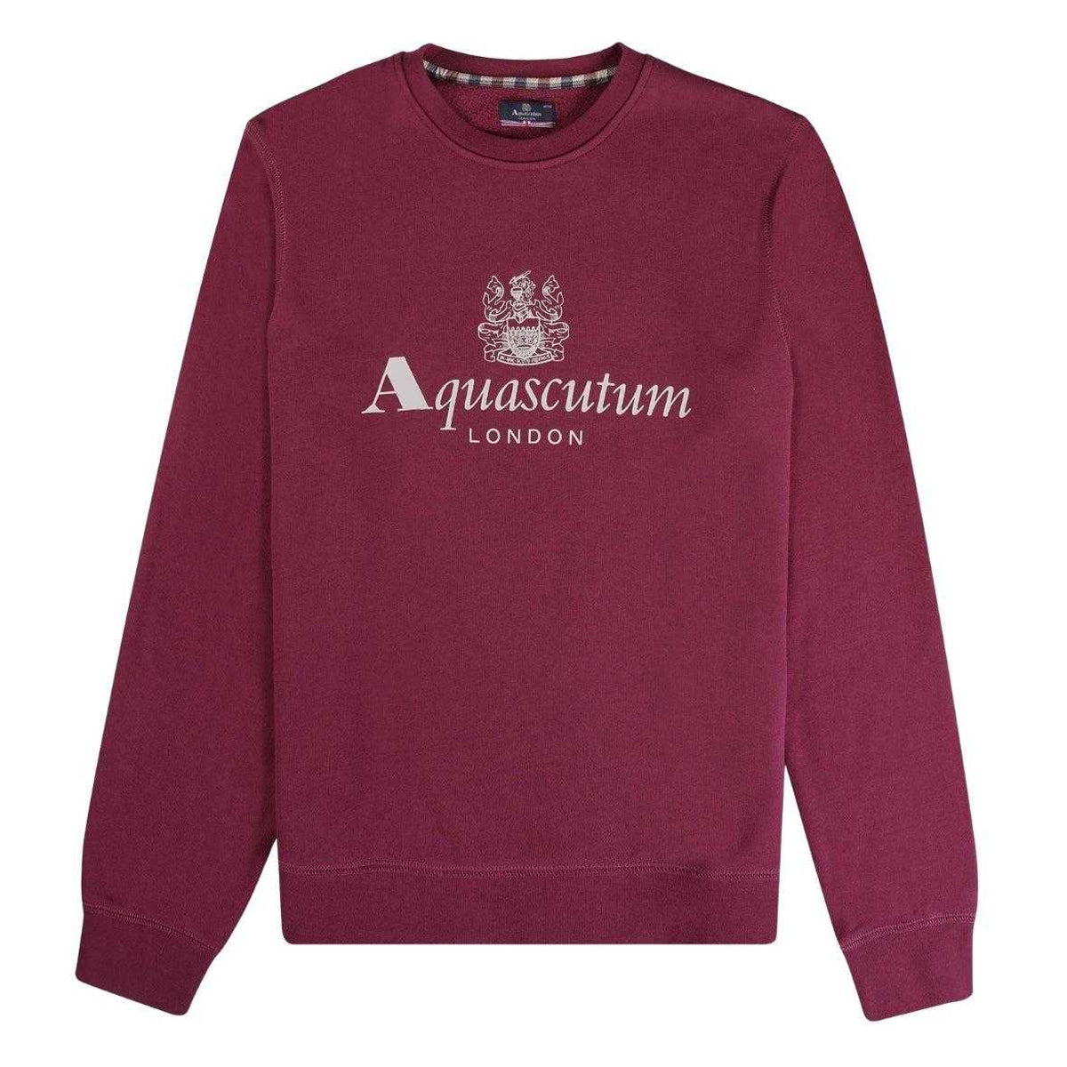 Cordovan Red - Front - Aquascutum Mens Active Big Logo Sweatshirt