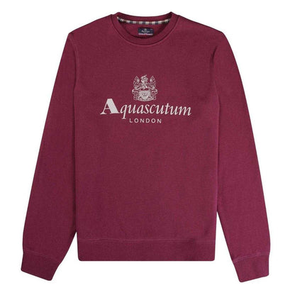 Cordovan Red - Front - Aquascutum Mens Active Big Logo Sweatshirt