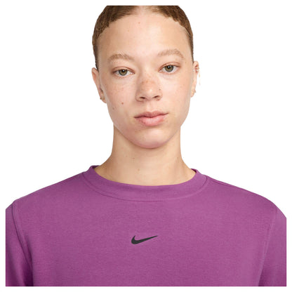 Fuchsia - Side - Nike Womens-Ladies Swoosh Logo Sweatshirt