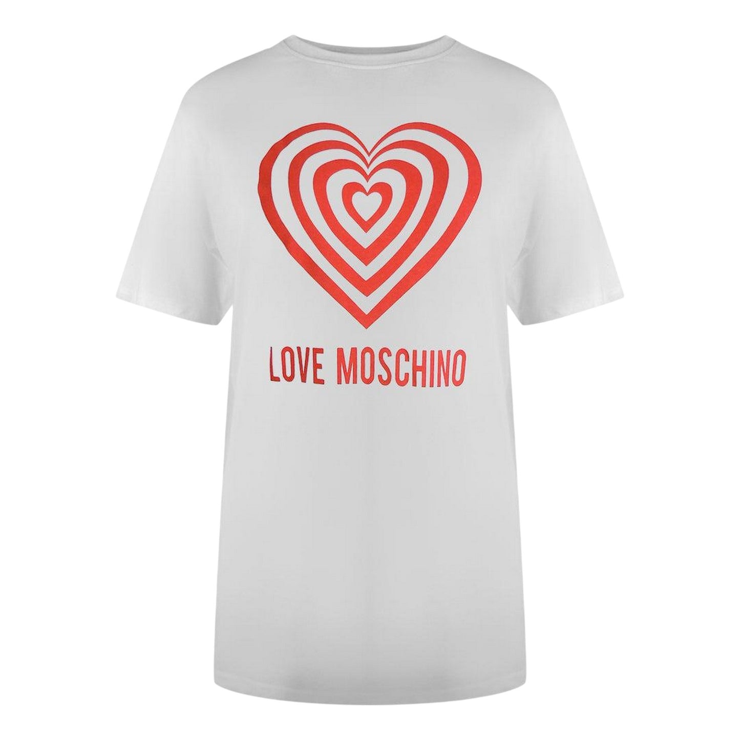 White - Front - Love Moschino Womens-Ladies Hypno Heart T-Shirt