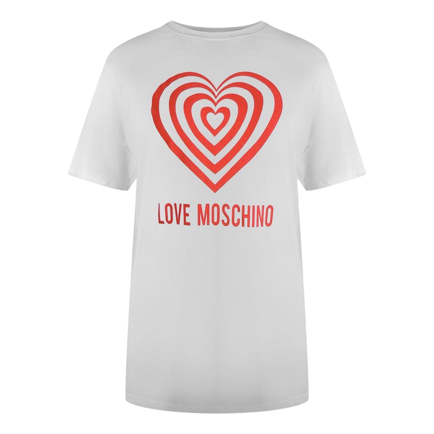 White - Front - Love Moschino Womens-Ladies Hypno Heart T-Shirt