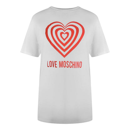 White - Front - Love Moschino Womens-Ladies Hypno Heart T-Shirt