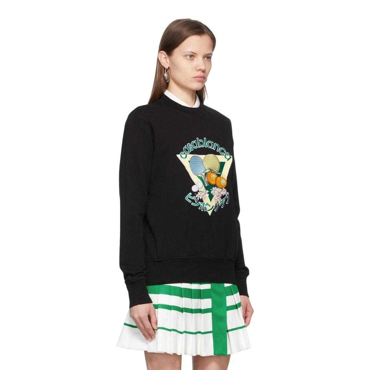 Black - Lifestyle - Casablanca Unisex Adult Ping Pong Club Embroidered Sweatshirt