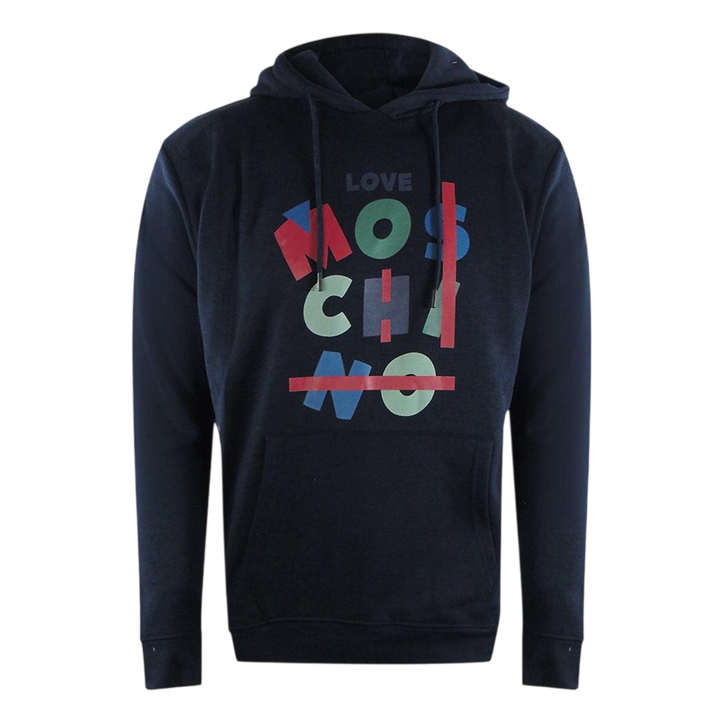 Navy Blue - Front - Love Moschino Womens-Ladies Jumble Hoodie