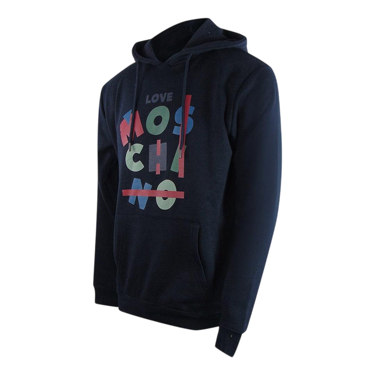 Navy Blue - Side - Love Moschino Womens-Ladies Jumble Hoodie