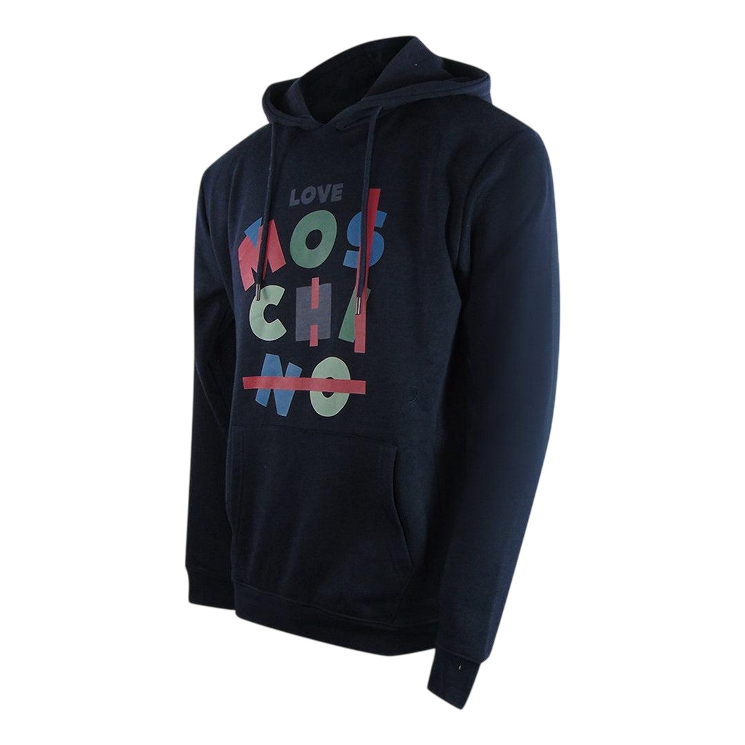 Navy Blue - Side - Love Moschino Womens-Ladies Jumble Hoodie