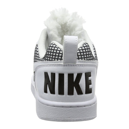 White-Black - Back - Nike Womens-Ladies Court Borough Leather Trainers