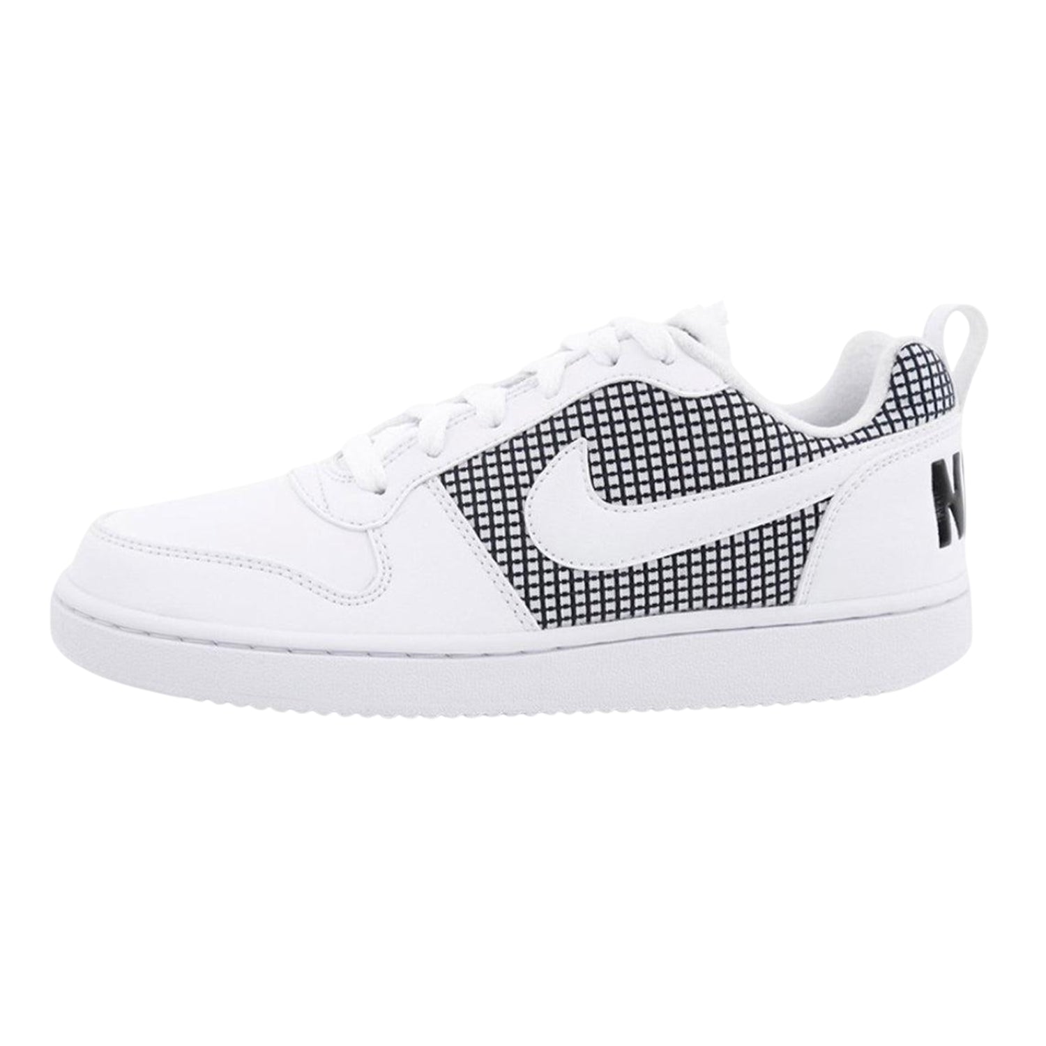 White-Black - Side - Nike Womens-Ladies Court Borough Leather Trainers