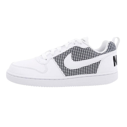 White-Black - Side - Nike Womens-Ladies Court Borough Leather Trainers