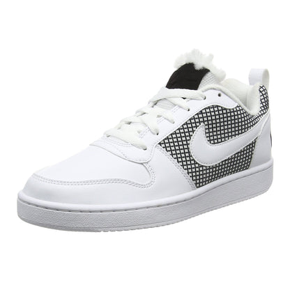 White-Black - Front - Nike Womens-Ladies Court Borough Leather Trainers