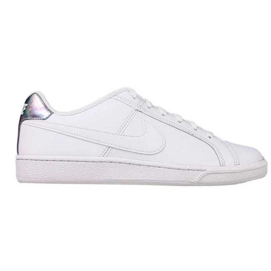 White-Silver - Side - Nike Womens-Ladies Court Royale Leather Trainers
