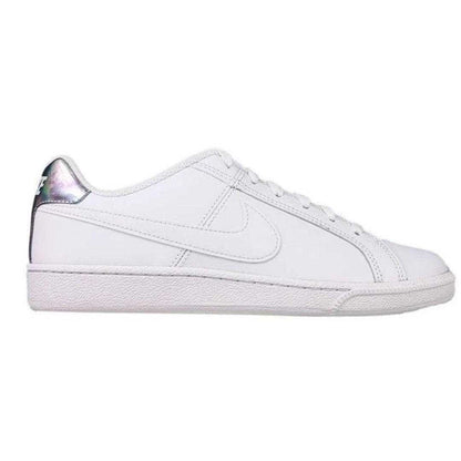 White-Silver - Side - Nike Womens-Ladies Court Royale Leather Trainers