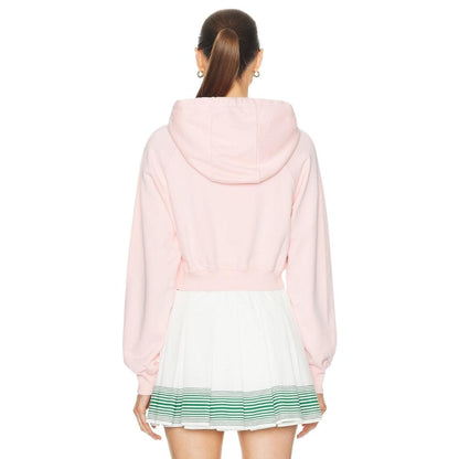 Pale Pink - Back - Casablanca Womens-Ladies Crop Hoodie
