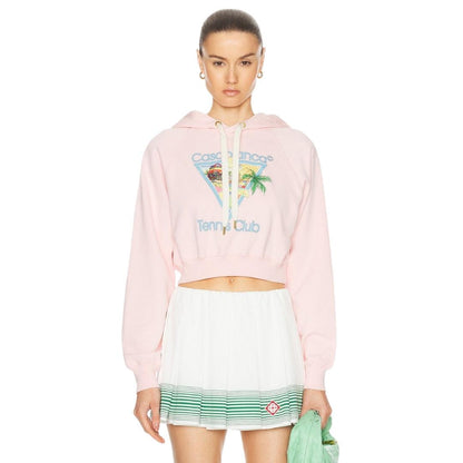 Pale Pink - Side - Casablanca Womens-Ladies Crop Hoodie