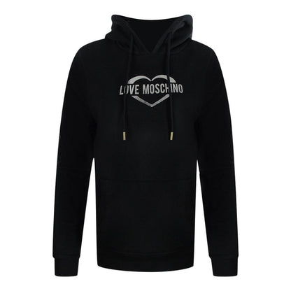 Black - Front - Love Moschino Womens-Ladies Cotton Hoodie