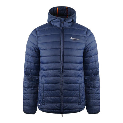 Navy Blue - Front - Aquascutum Mens London Logo Hooded Padded Jacket