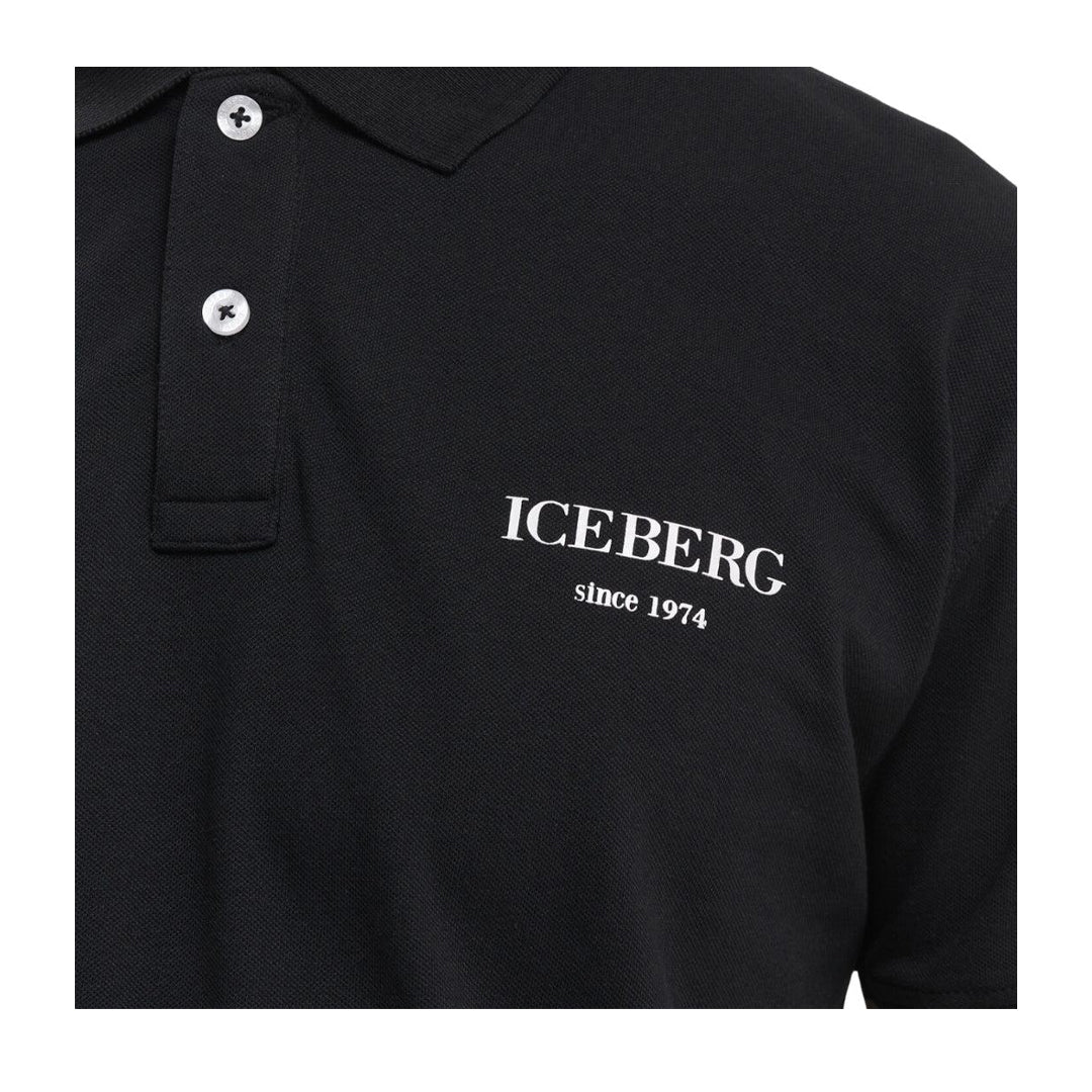 Classic Black - Side - Ice Iceberg Mens Cotton Blend Polo Shirt