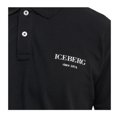 Classic Black - Side - Ice Iceberg Mens Cotton Blend Polo Shirt